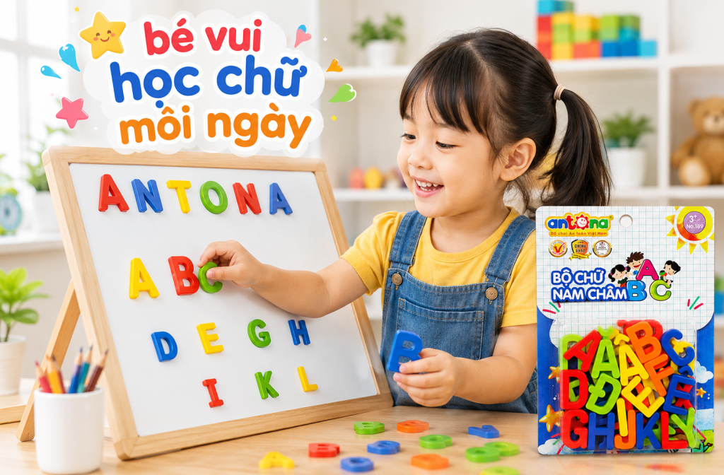 Vỉ chữ nam châm ABC phiên bản chữ hoa giúp bé làm quen với bảng chữ cái thông qua phương pháp học mà chơi trực quan và đầy hứng thú. Bộ chữ nhiều màu sắc nổi bật hỗ trợ bé nhận biết mặt chữ, tăng khả năng ghi nhớ và phát triển ngôn ngữ hiệu quả ngay từ sớm. Thiết kế nam châm tiện lợi giúp bé dễ dàng ghép chữ trên bảng từ, tủ lạnh và nhiều bề mặt kim loại khác, mang đến trải nghiệm học tập vui nhộn mỗi ngày.