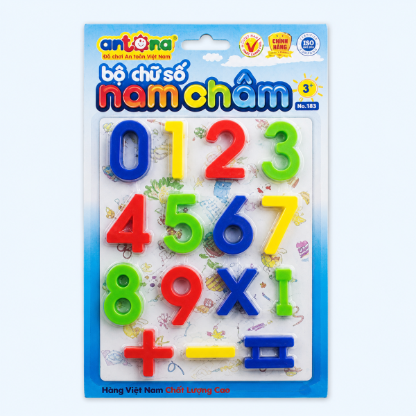 Vỉ số nam châm Antona giúp bé làm quen với các con số và phép tính cơ bản thông qua phương pháp học mà chơi trực quan. Bộ số nhiều màu sắc hỗ trợ phát triển tư duy toán học, khả năng ghi nhớ và tạo hứng thú học tập cho bé từ sớm.