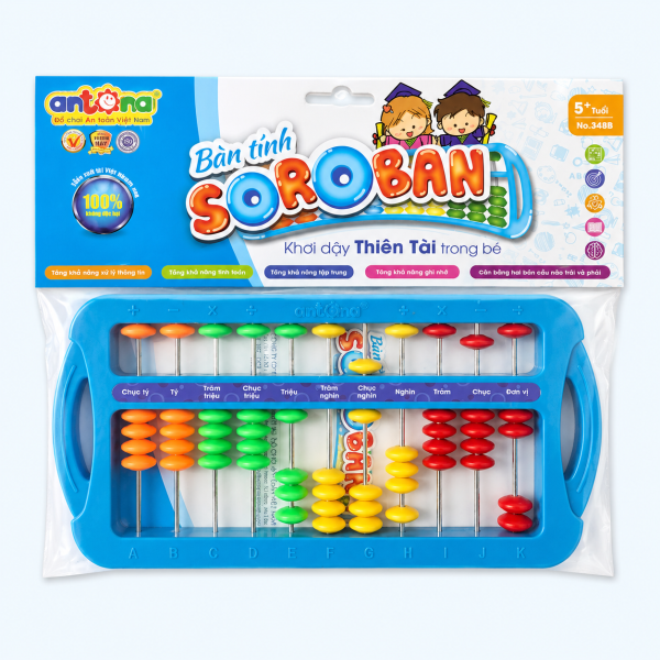 Bàn tính Soroban Antona là công cụ học tập giúp trẻ rèn luyện tư duy logic, khả năng tập trung và phản xạ tính toán. Thông qua việc thao tác các hạt tính, bé hình thành nền tảng toán học vững chắc một cách tự nhiên.