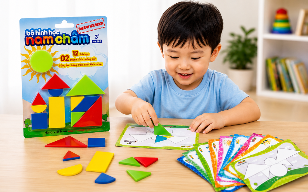 Bé thỏa sức sáng tạo cùng vỉ hình học nam châm Antona và bộ thẻ hướng dẫn trực quan sinh động. Các mảnh ghép hình học nhiều màu sắc giúp bé dễ dàng xếp hình theo mẫu, rèn luyện tư duy logic, khả năng quan sát và phát triển trí tưởng tượng thông qua phương pháp học mà chơi đầy hứng thú. Sản phẩm được làm từ nhựa nguyên sinh an toàn, phù hợp cho trẻ từ 3 tuổi trở lên.