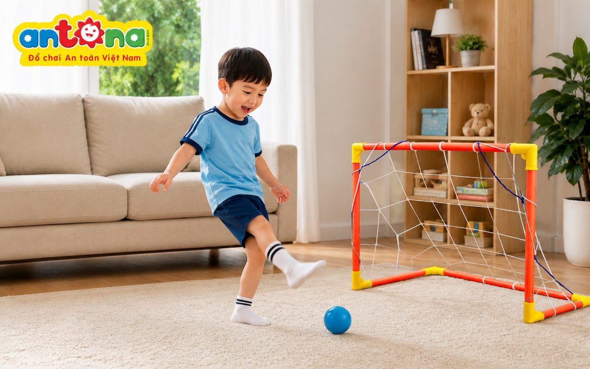 Bé vui khỏe mỗi ngày cùng khung thành bóng đá Antona – bộ đồ chơi thể thao giúp tăng cường sức khỏe, phản xạ, khả năng quan sát và mang đến những phút giây vui chơi bổ ích.