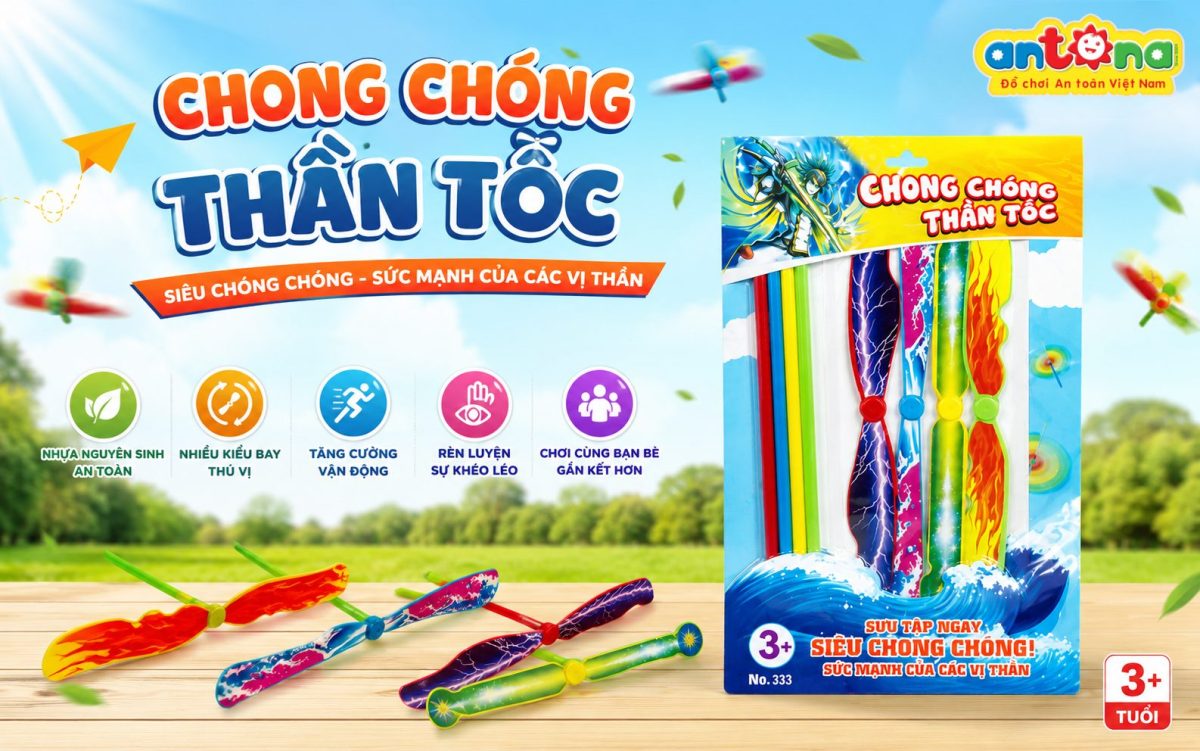 Chong Chóng Thần Tốc Antona giúp bé khám phá những màn bay thú vị, rèn luyện sự khéo léo, tăng khả năng vận động và mang đến những giờ chơi ngoài trời đầy hứng khởi.