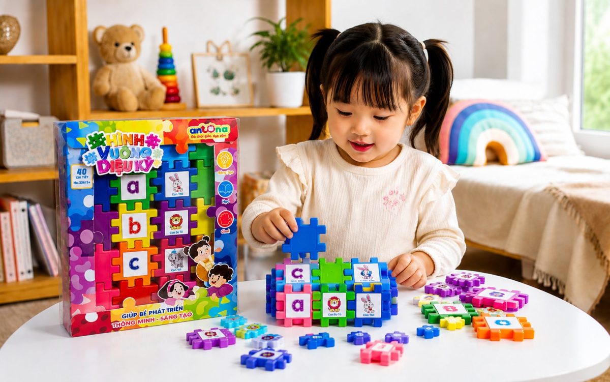 Đồ chơi STEM - STEAM Antona Hình Vuông Diệu Kỳ là bộ xếp hình giáo dục giúp trẻ phát triển khả năng quan sát, vận động tinh và trí tưởng tượng phong phú.