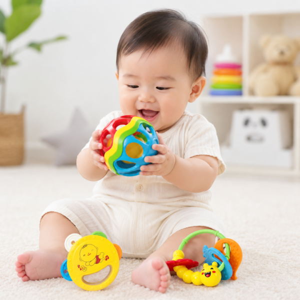 Hình ảnh Xúc xắc trẻ em Antona - Bé vui khám phá nổi bật với thiết kế nhiều màu sắc, chất liệu an toàn và các chi tiết bo tròn, phù hợp cho bé từ 3 tháng tuổi.