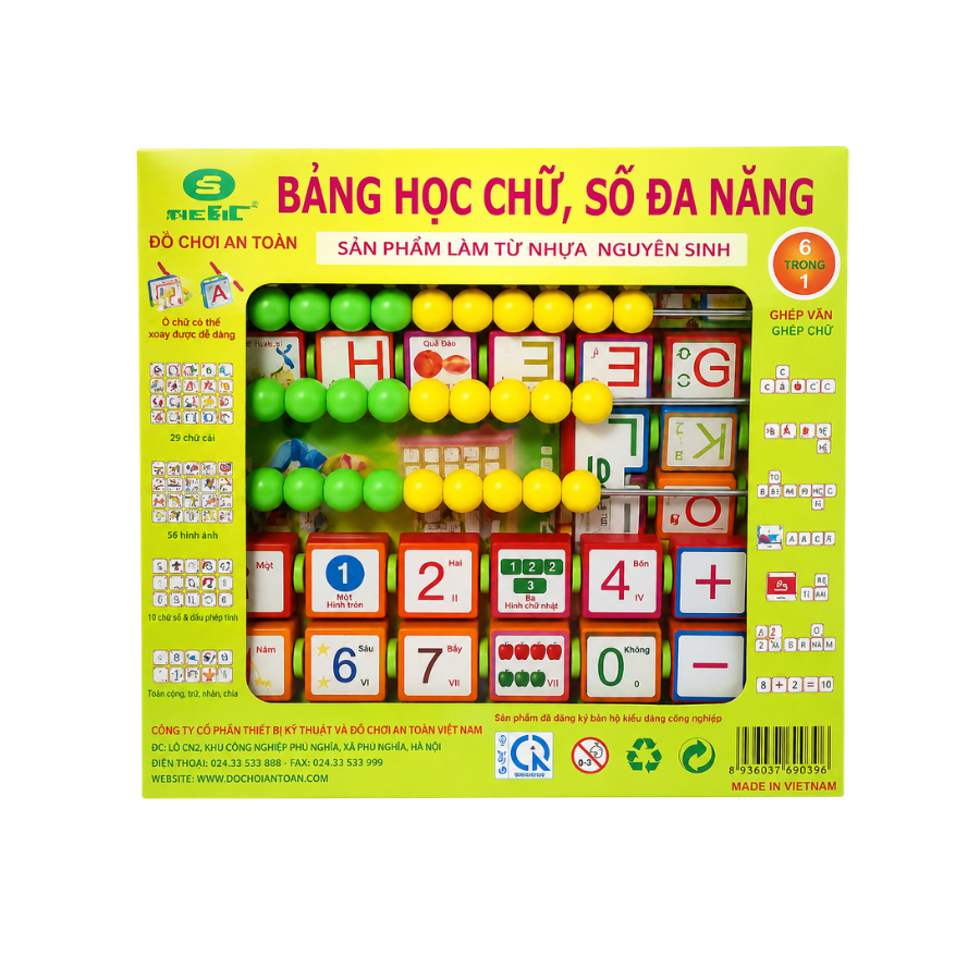 Hình ảnh Bảng học chữ, số đa năng Antona với thiết kế nhiều chức năng, màu sắc nổi bật, hỗ trợ bé học chữ, học số và nhận biết hình ảnh một cách trực quan.