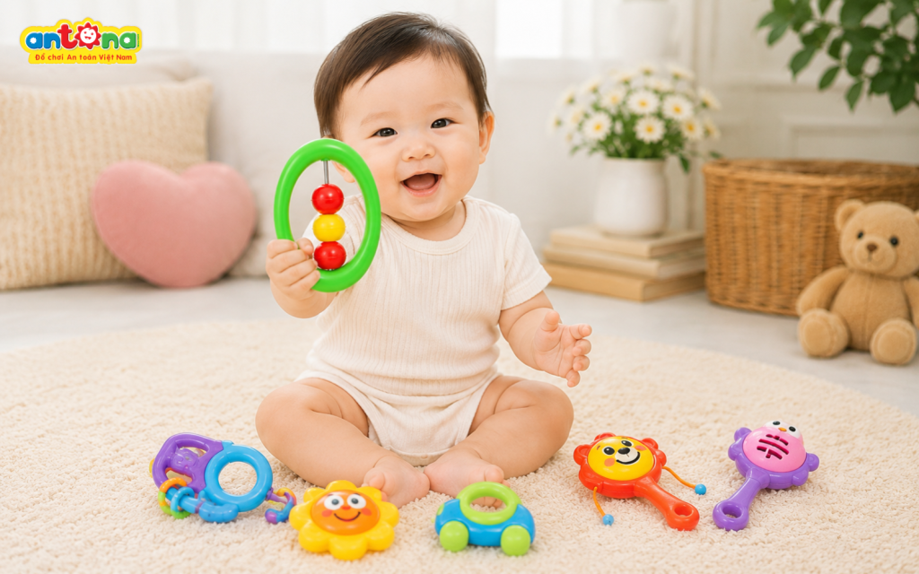 Bộ Xúc Xắc Antona 2 Chiếc có thiết kế bo tròn an toàn, chất liệu nhựa nguyên sinh không BPA, mang đến sự yên tâm cho ba mẹ khi bé vui chơi mỗi ngày.