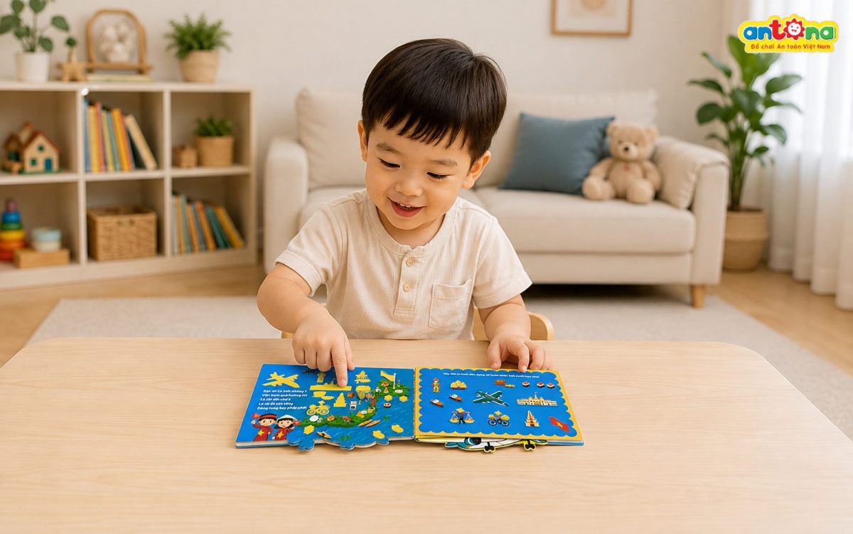 Sách Lật Dán Antona được sản xuất từ vật liệu an toàn, thiết kế sáng tạo và nội dung hấp dẫn, là món quà giáo dục giúp trẻ phát triển kỹ năng và khám phá thế giới xung quanh.