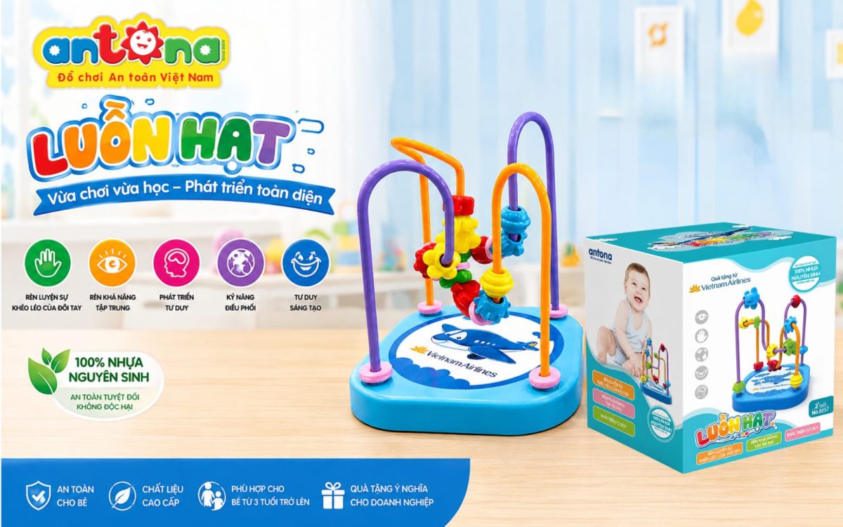 Đồ chơi Luồn hạt Antona giúp bé rèn luyện sự khéo léo của đôi tay, tăng khả năng tập trung và phát triển tư duy thông qua các hoạt động luồn hạt đầy màu sắc. Sản phẩm được làm từ nhựa nguyên sinh an toàn, bền đẹp, phù hợp cho trẻ từ 3 tuổi trở lên.