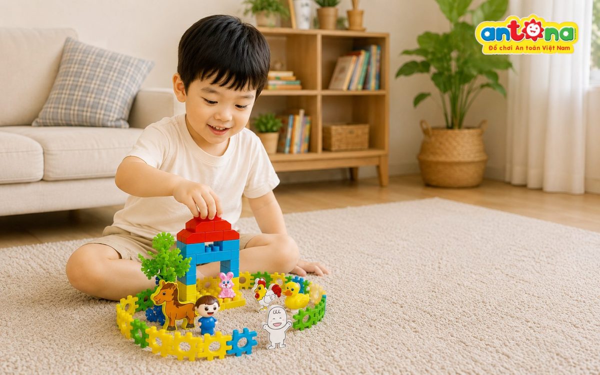 Xếp Hình Nông Trại Vui Vẻ Antona là món quà ý nghĩa dành cho trẻ nhỏ, phù hợp làm quà tặng doanh nghiệp, quà khuyến mại hoặc quà tặng sự kiện với khả năng thiết kế theo yêu cầu thương hiệu.