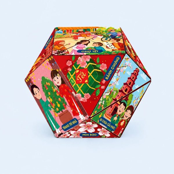 Bộ Sưu Tập Rubik Tết Việt Antona giúp trẻ rèn luyện khả năng quan sát, tư duy logic và khám phá các phong tục đẹp như gói bánh chưng, chợ xuân, đi chùa và đoàn viên.
