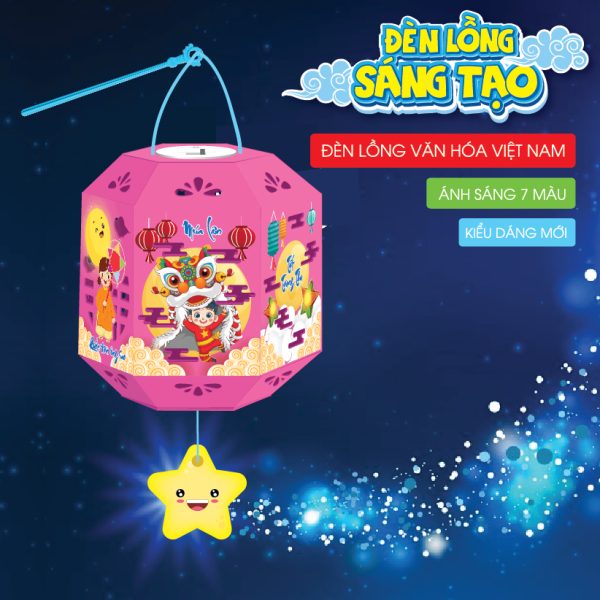 Den long Trung Thu Sang tao 2024 mau hong