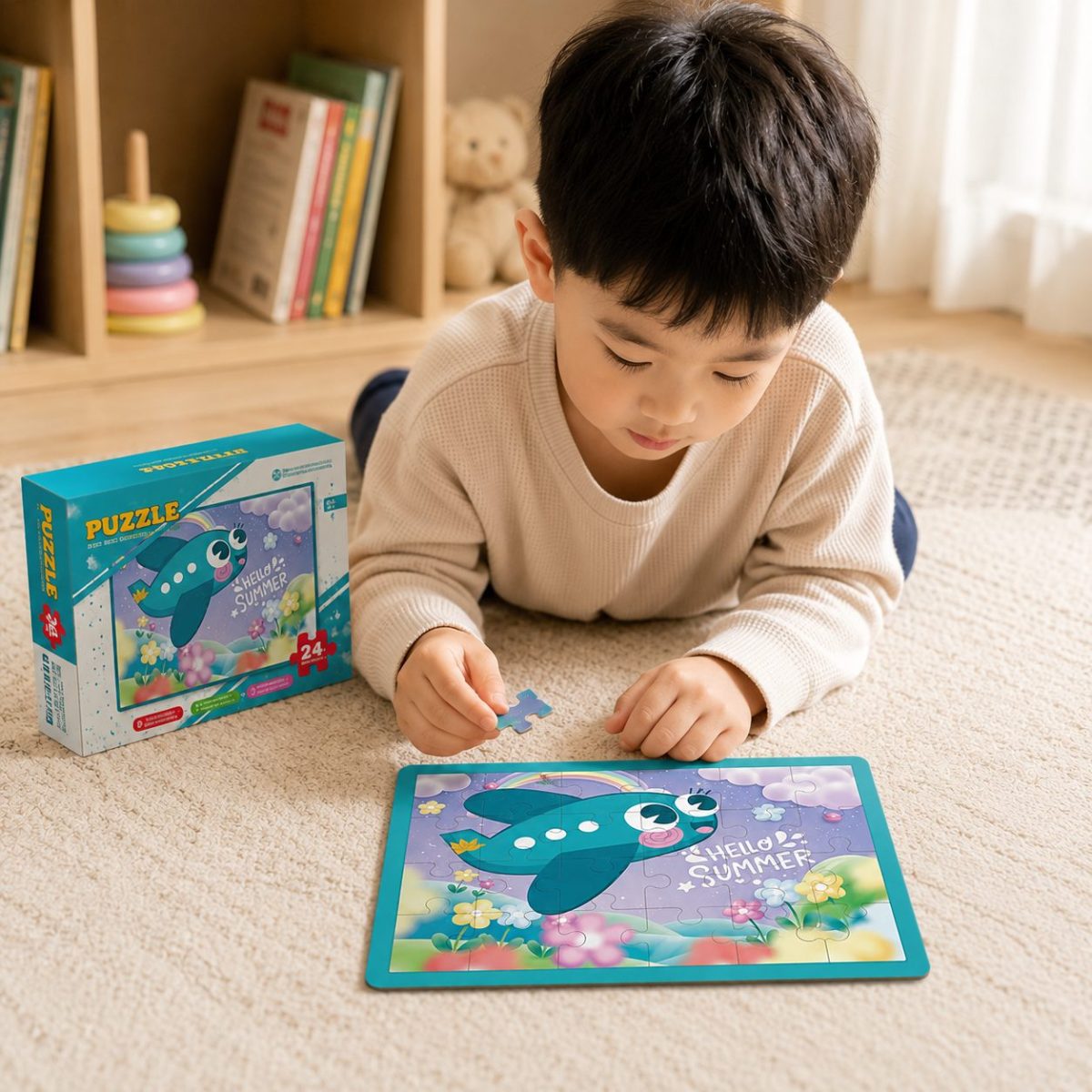 Puzzle Antona 2 Puzzle Antona không chỉ giúp trẻ phát triển tư duy hình ảnh, khả năng tập trung và kỹ năng giải quyết vấn đề mà còn là món quà tặng doanh nghiệp giàu giá trị. Sản phẩm phù hợp cho các chiến dịch marketing, tri ân khách hàng và chương trình CSR hướng đến trẻ em.