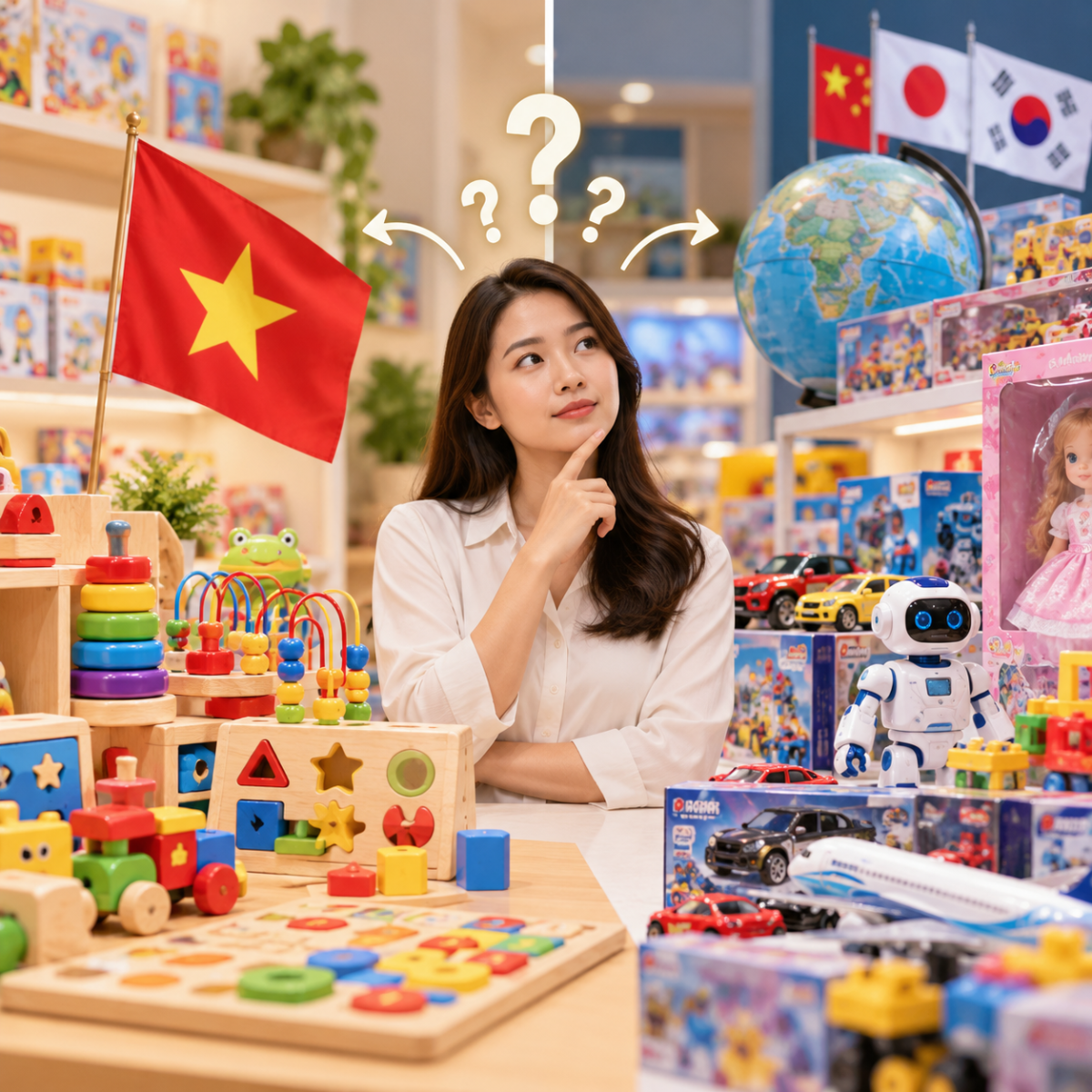 Nên nhập đồ chơi Việt Nam hay nhập khẩu – So sánh và lựa chọn nguồn hàng đồ chơi trẻ em cho cửa hàng.