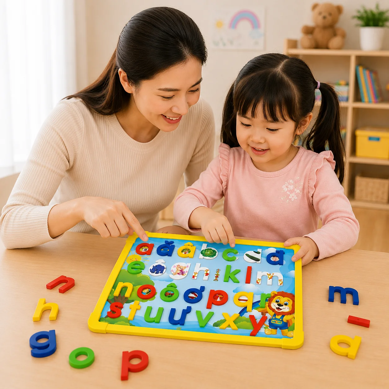 Học Chữ Cùng Redi Antona là bộ giáo cụ học tập phù hợp để ba mẹ cùng con học chữ mỗi ngày. Các hoạt động tương tác giúp tăng sự kết nối giữa gia đình và hỗ trợ trẻ tiếp thu kiến thức hiệu quả hơn.