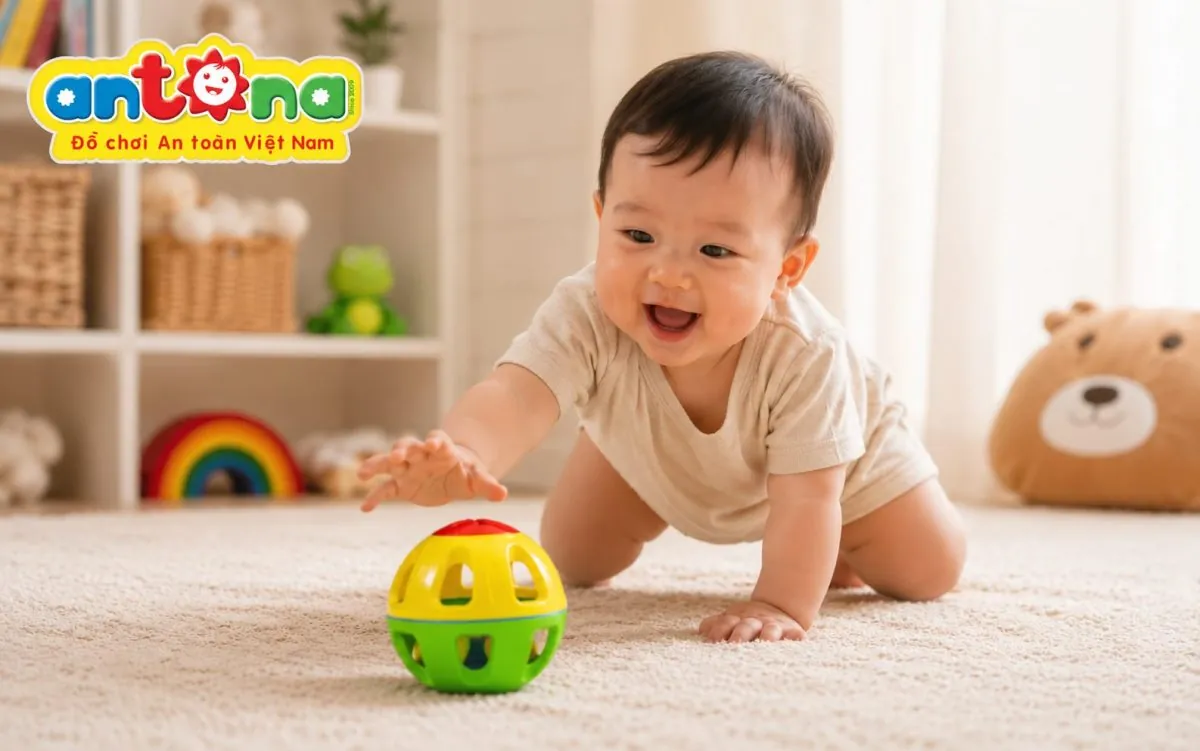Bóng Trẻ Em Antona sở hữu thiết kế nhẹ, vừa tay bé, màu sắc bắt mắt và âm thanh lắc vui nhộn, giúp kích thích sự tò mò và khám phá mỗi ngày.